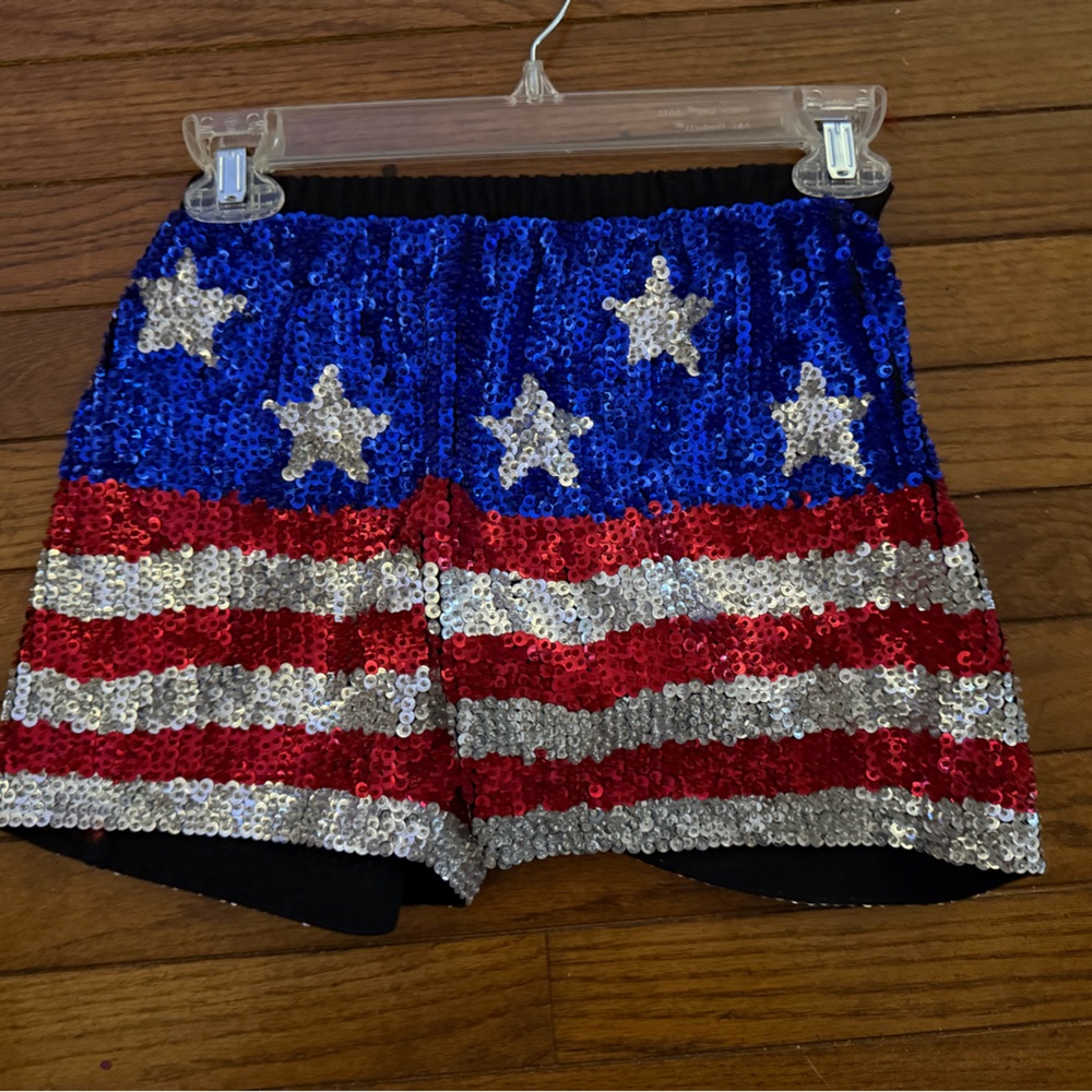 Sequin American Flag Shorts
